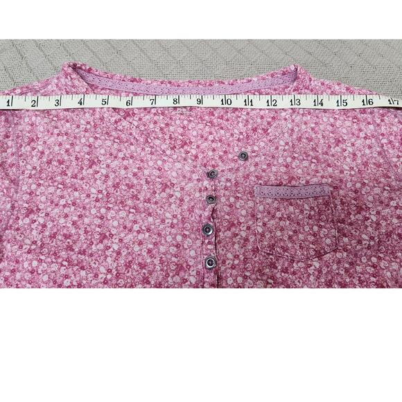 Ruff Hewn Long Sleeve Henly Neckline Floral Pattern Shirt Women's Size Small - Picture 6 of 8